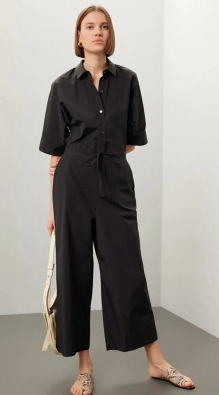 Natori Techno Poplim Jumpsuit Balck Small